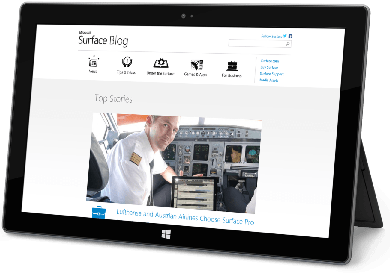 Microsoft Surface, Blog, WordPress, Design, DEvelopment, WebDevStudios